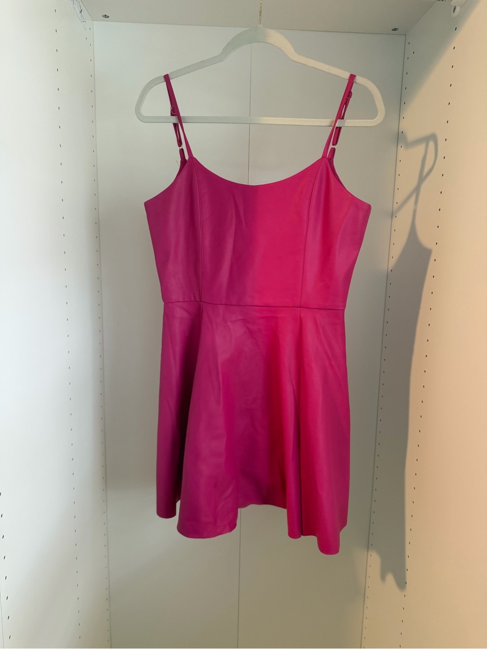 Women’s Pink Faux Leather Slip Dress